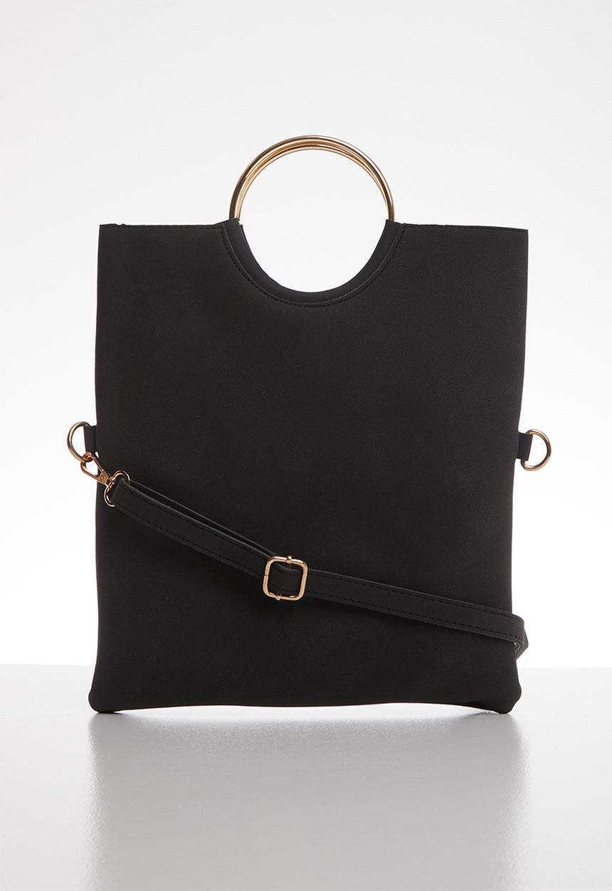 Superbalist - Metal ring cross body bag - black