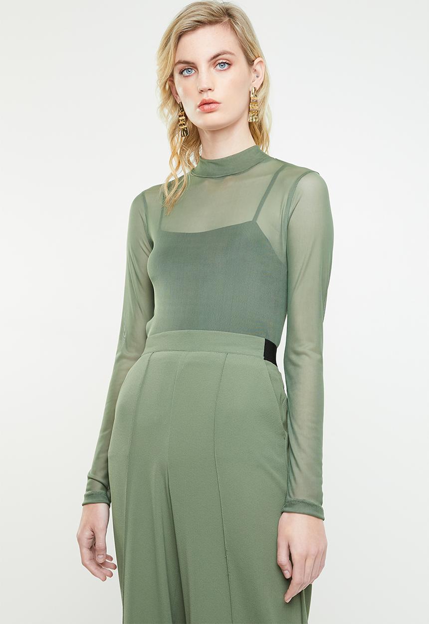 Superbalist - Long sleeve mesh tee - green