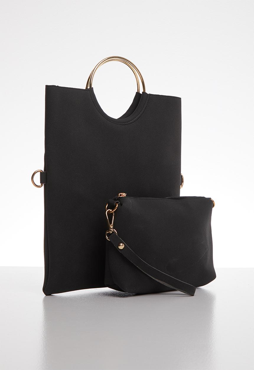 Superbalist - Metal ring cross body bag - black