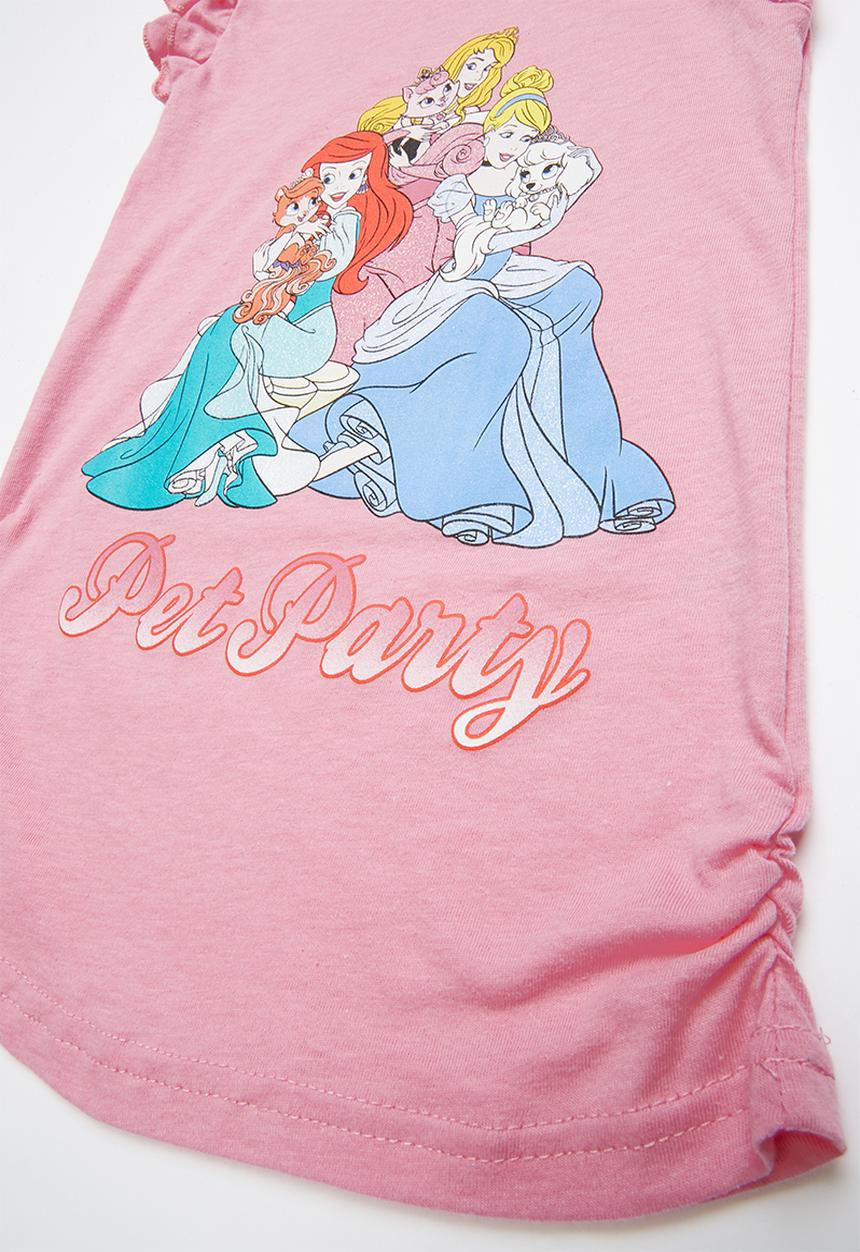 Pop Candy - Disney princess pet party printed tee - pink 