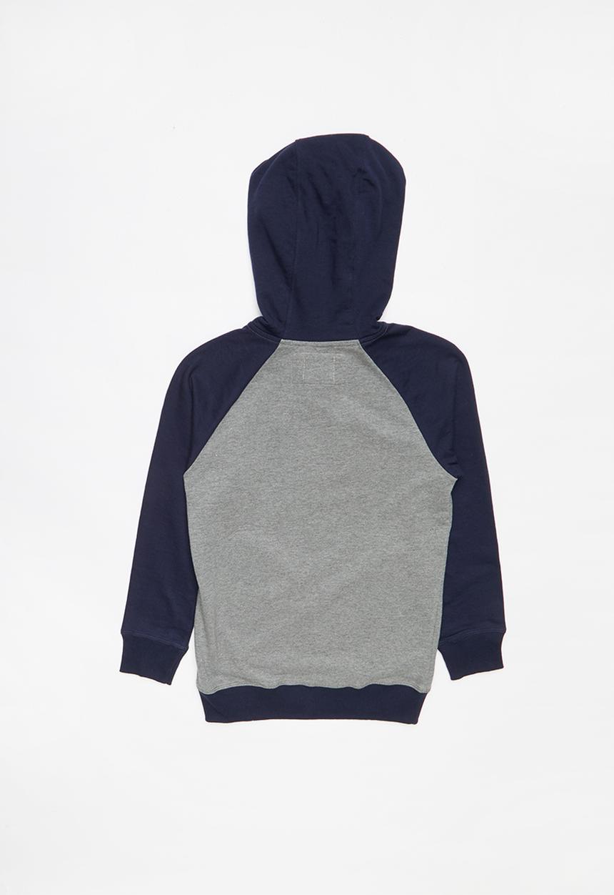 Pop Candy - French Terry zip through hoodie - grey & navy