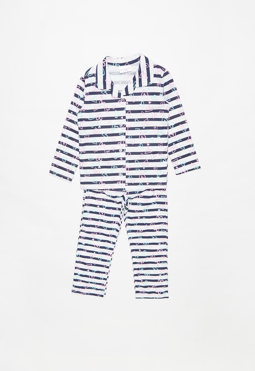 Pop Candy - Flannel stripe pyjama top & bottom - multi