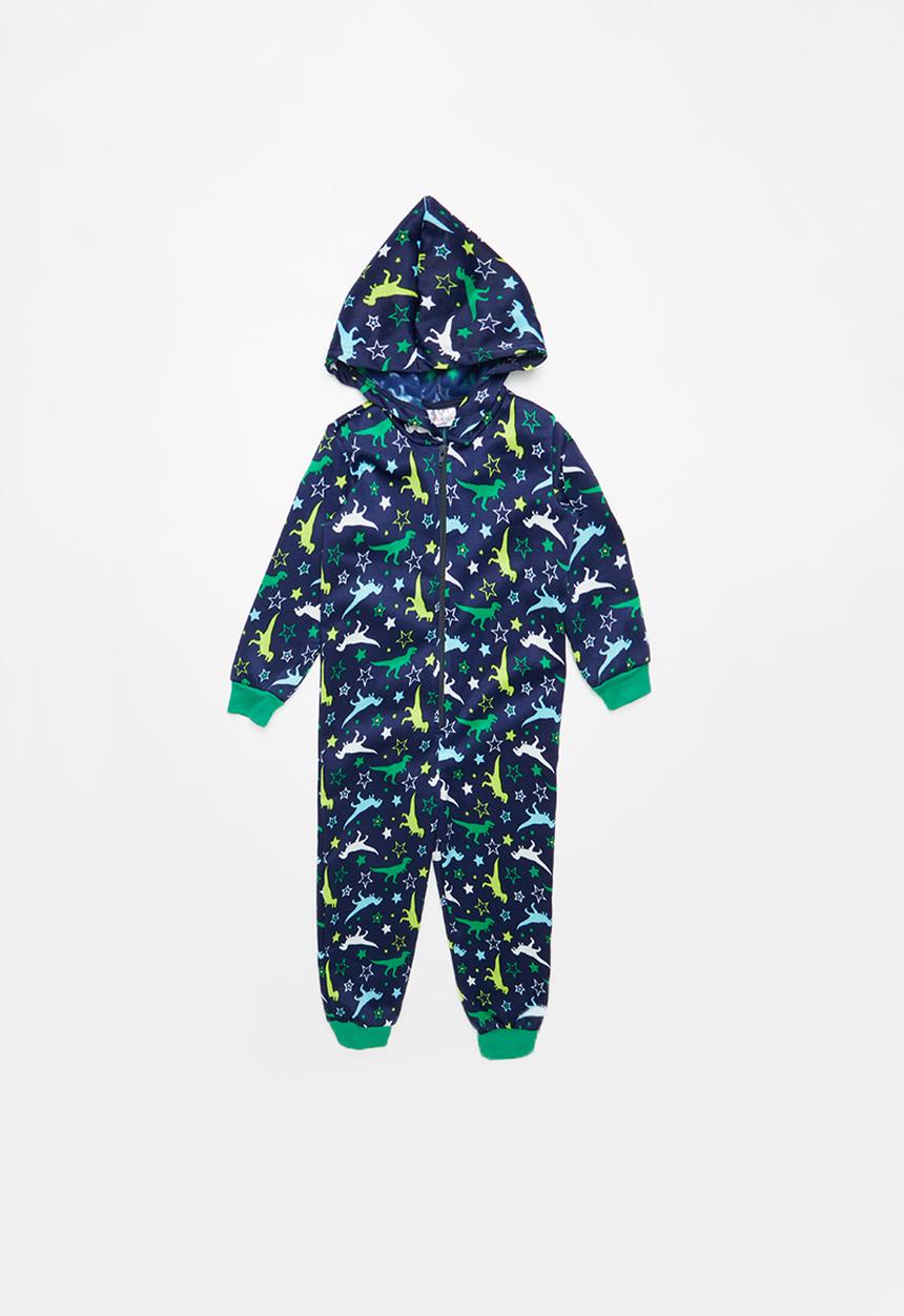Pop Candy - Dino star printed onesie - navy - multi