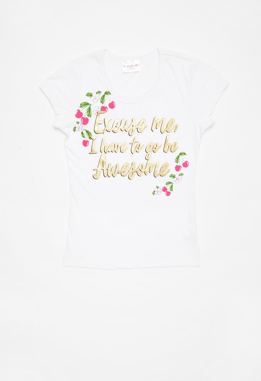 Pop Candy - Printed short sleeve tee - white 