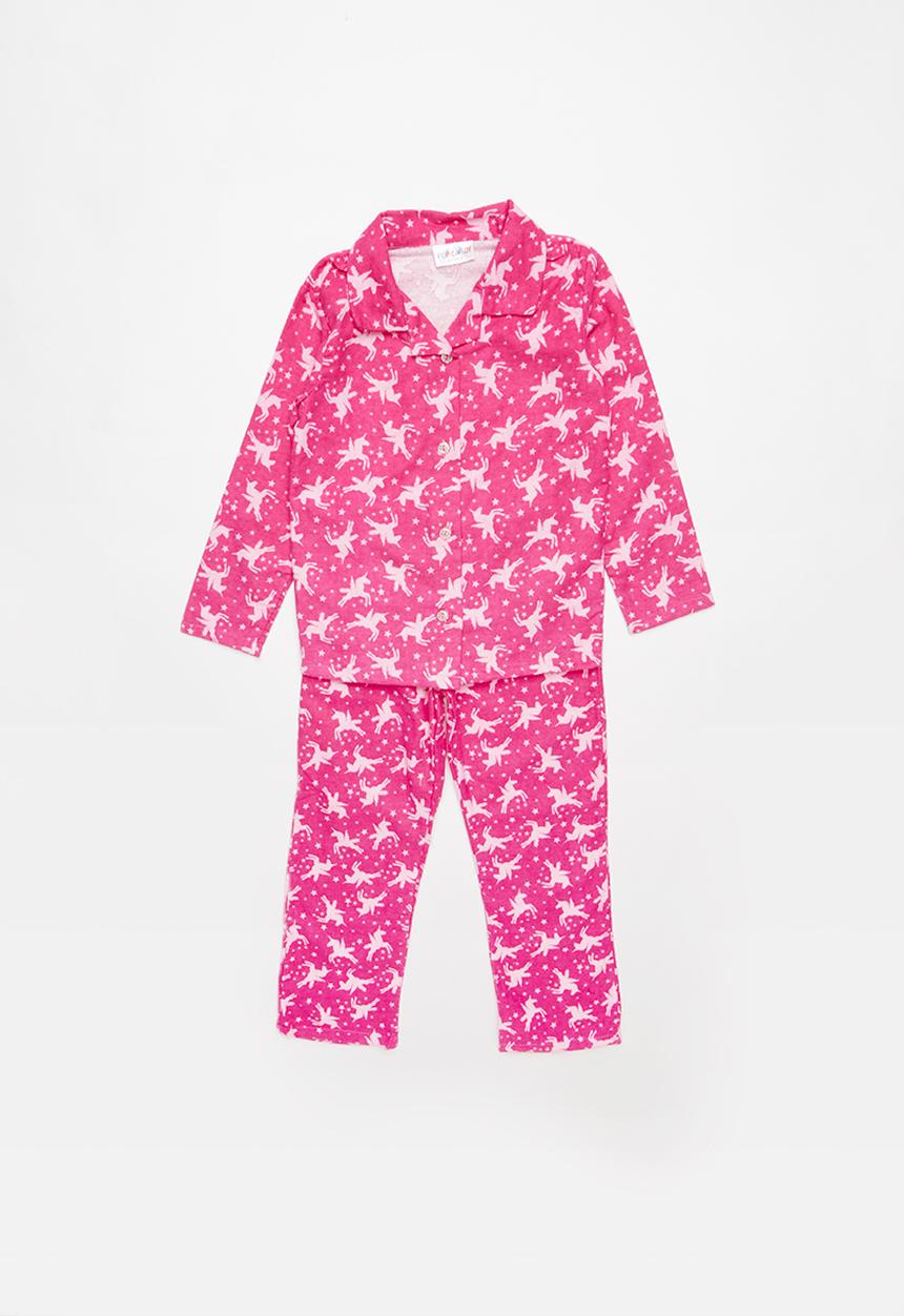 Pop Candy - Full flannel unicorn pyjama top & bottom - pink 