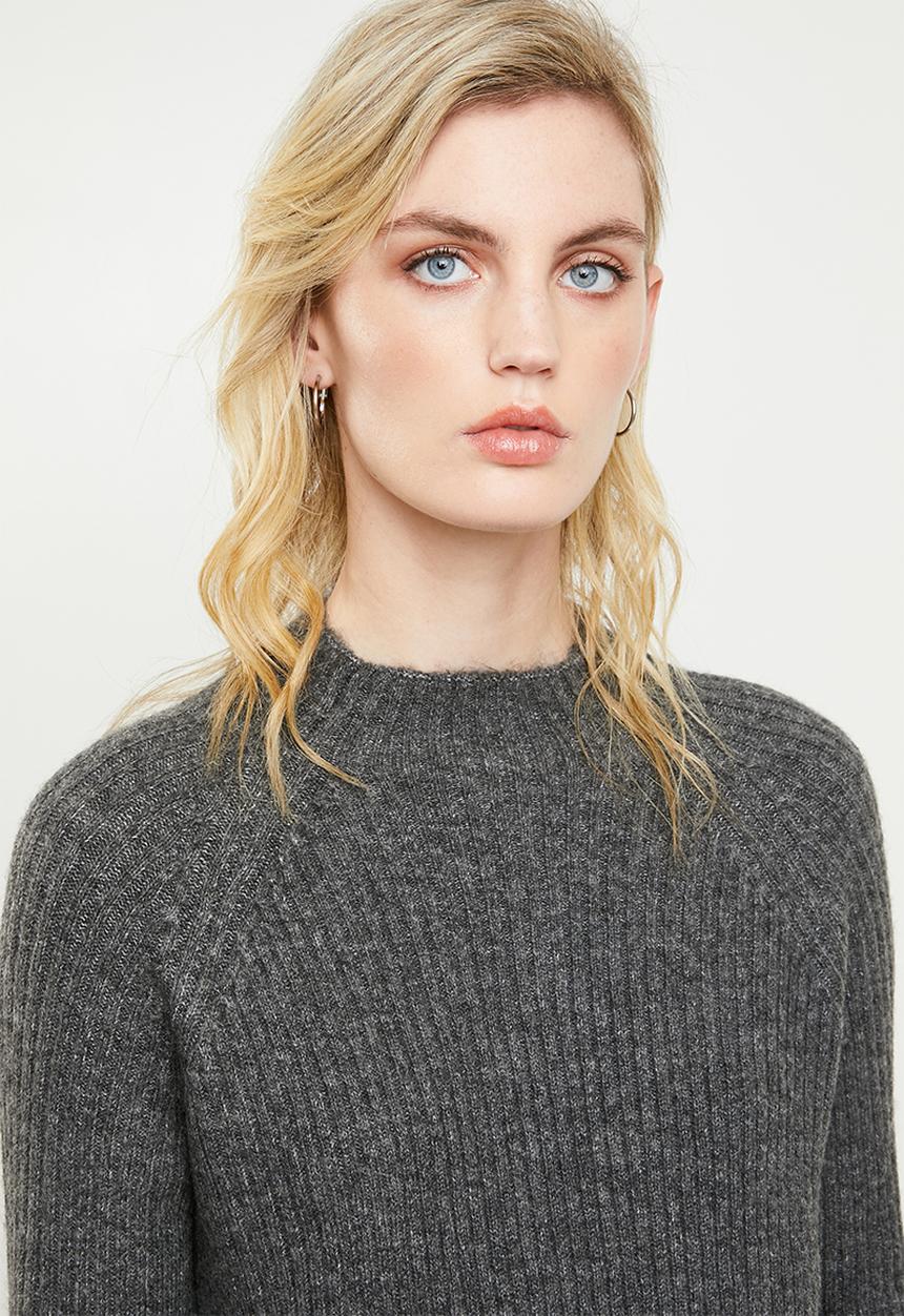 MANGO - Turtleneck longer length knit - grey