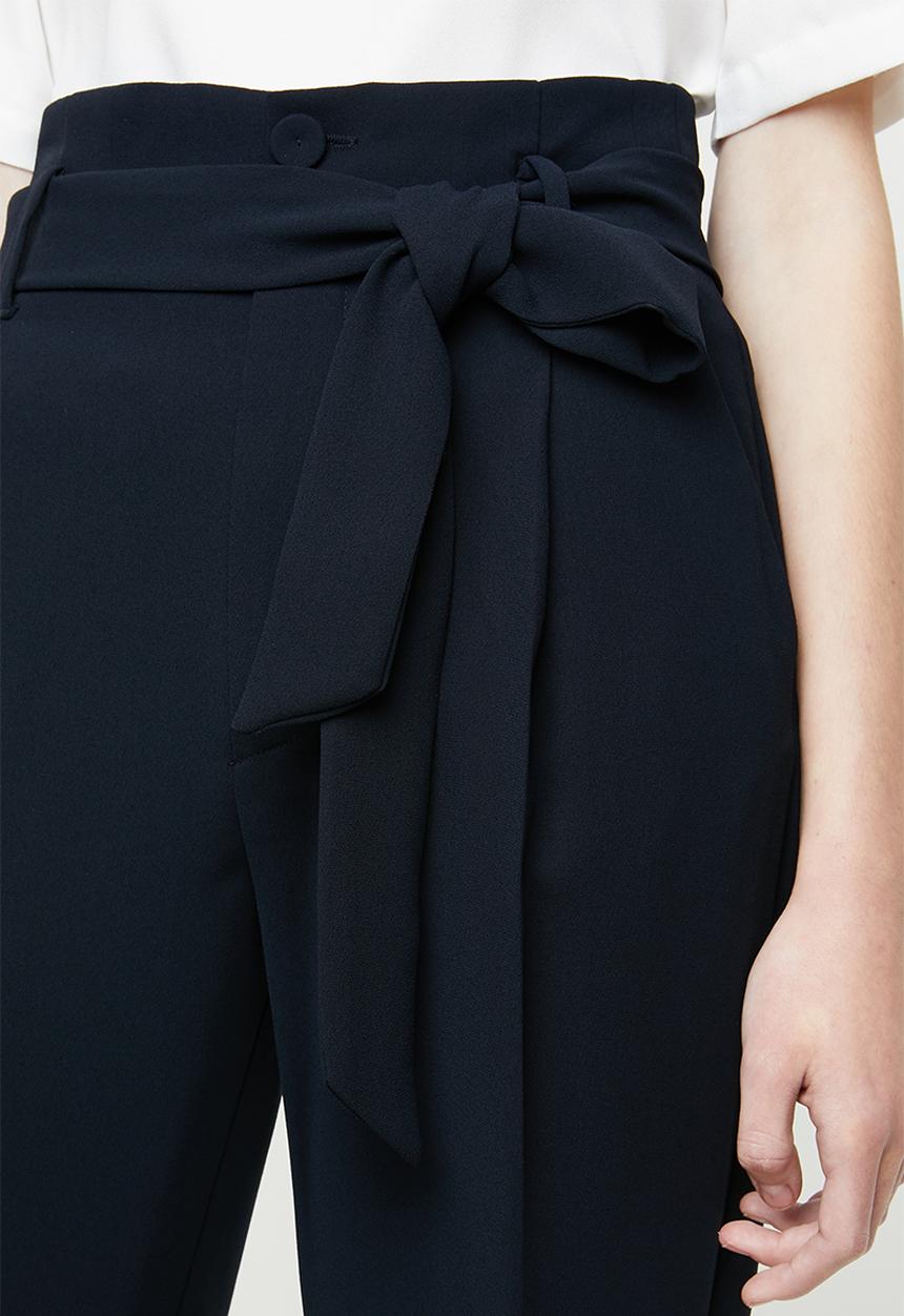 MANGO - Paperbag tie trousers - navy