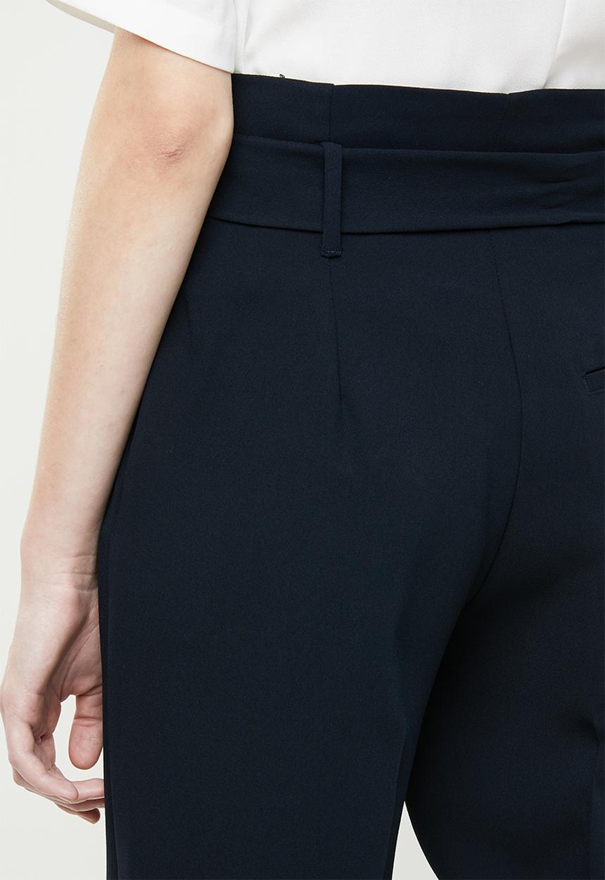 MANGO - Paperbag tie trousers - navy