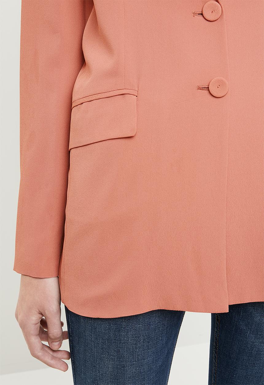 MANGO - Textured blazer - coral