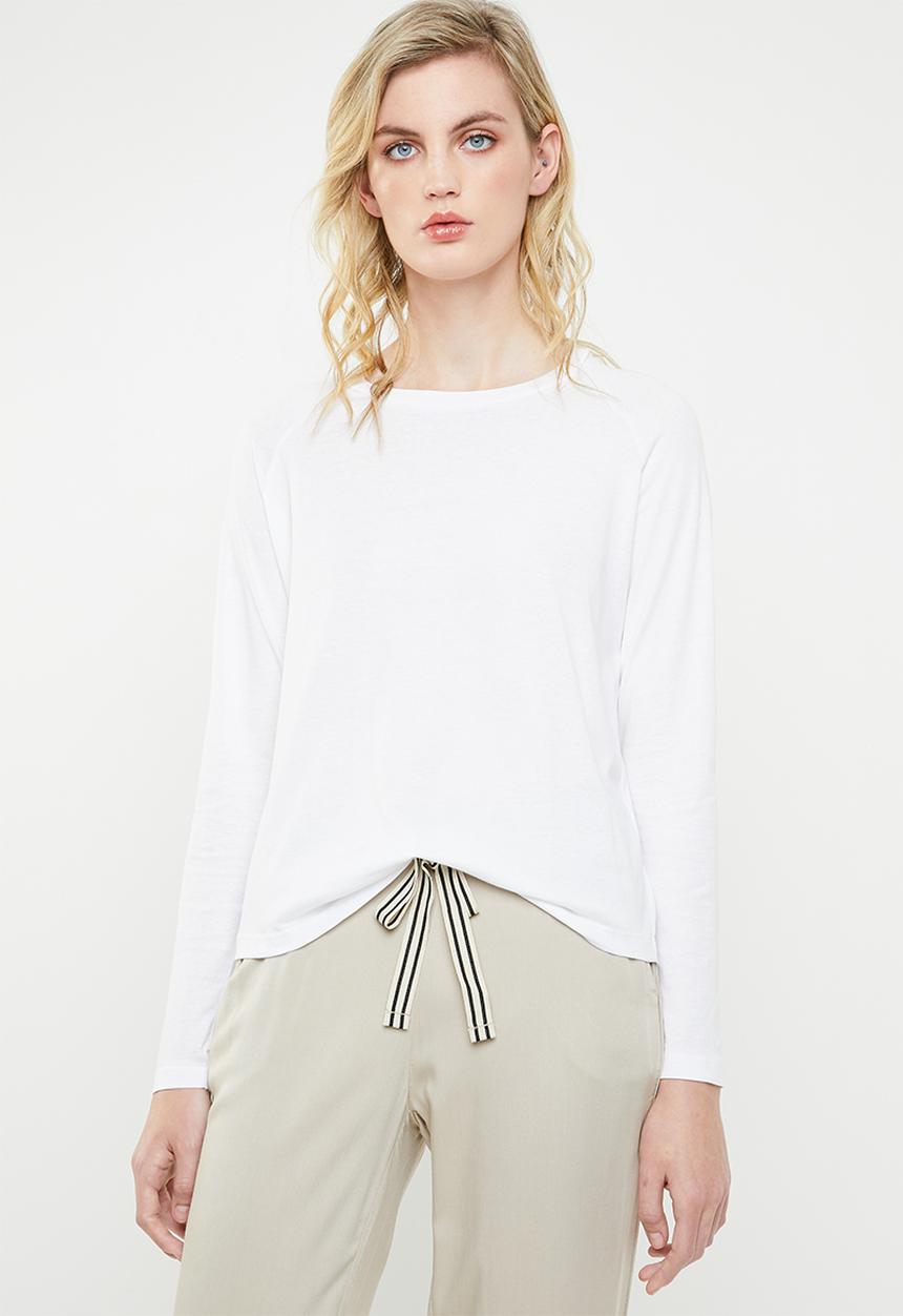 MANGO - Organic cotton long sleeve T-shirt - white