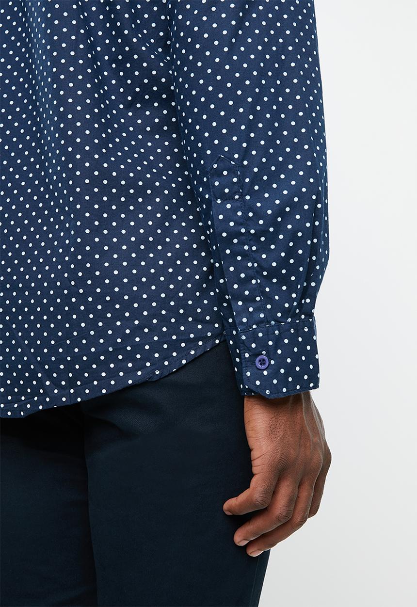 STYLE REPUBLIC - Night sky dotted long sleeve shirt - navy & white