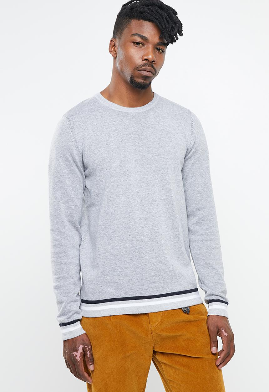 Jack & Jones - Silas knit crew knit - grey 