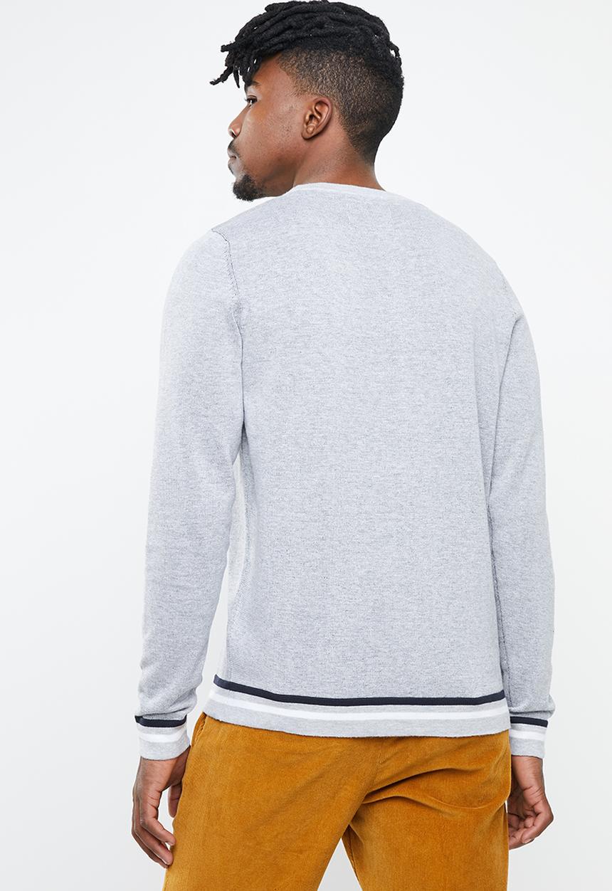 Jack & Jones - Silas knit crew knit - grey 