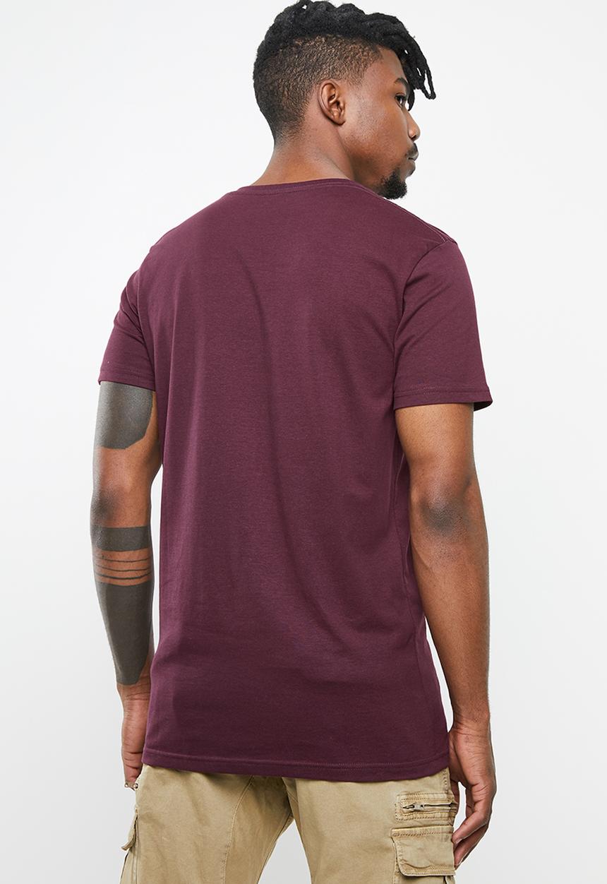 Cotton On - Essential vee neck short sleeve tee - burgundy