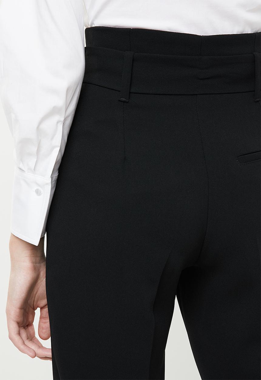 MANGO - Paperbag tie trousers - black