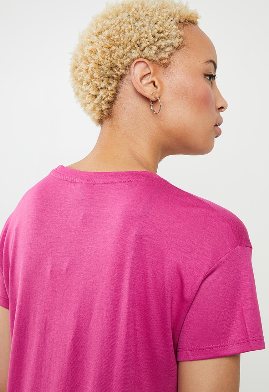 Jacqueline de Yong - Short sleeve print top - pink