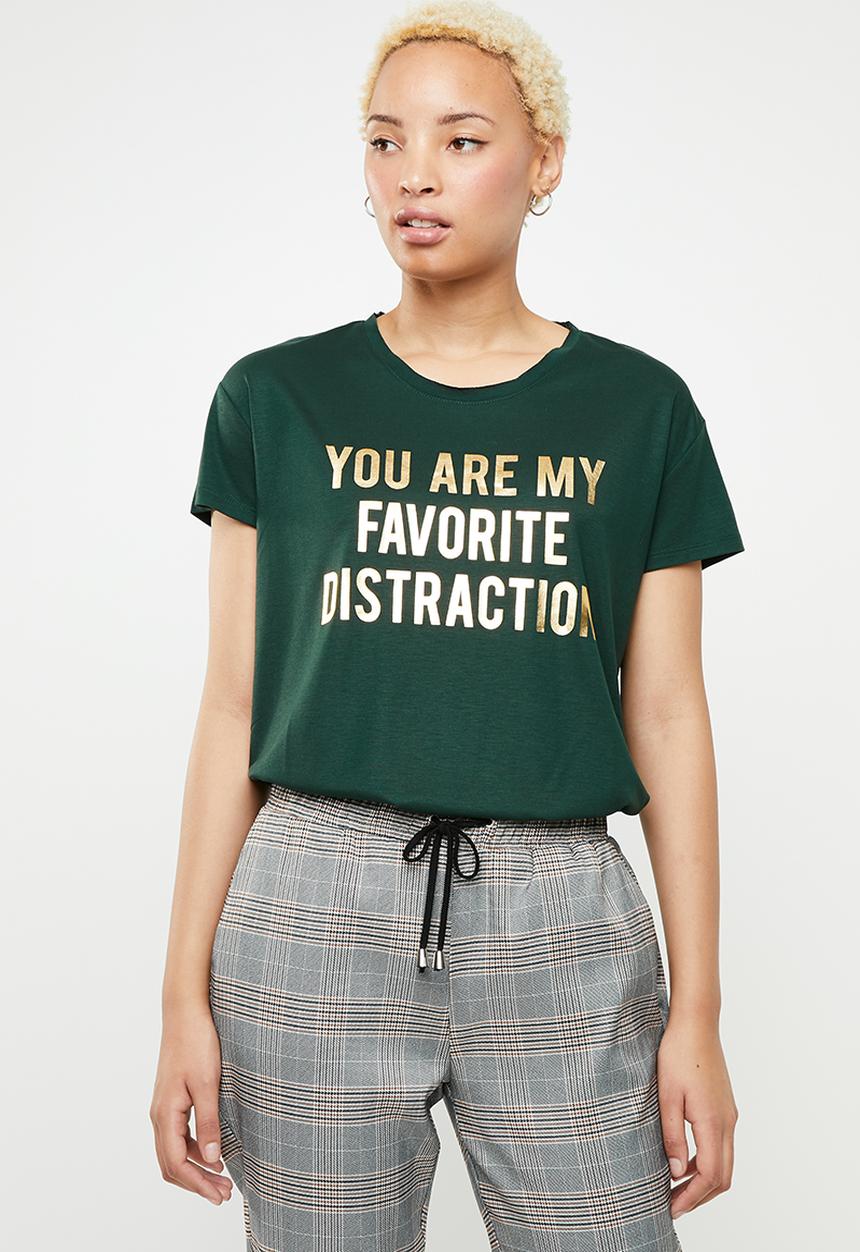 Jacqueline de Yong - Short sleeve print top - green