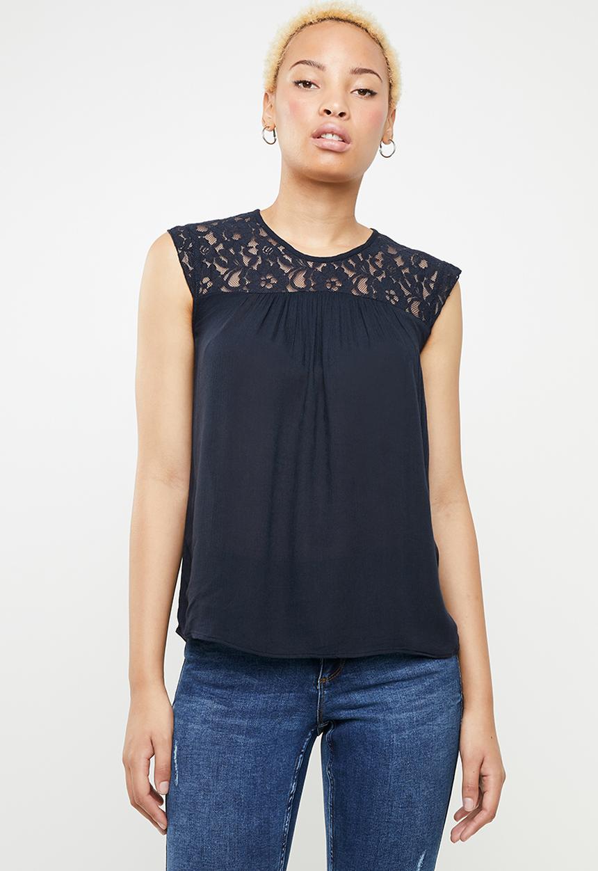ONLY - Karmen lace top - navy