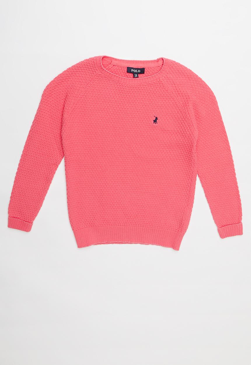 POLO - Tiana long sleeve textured pullover - pink