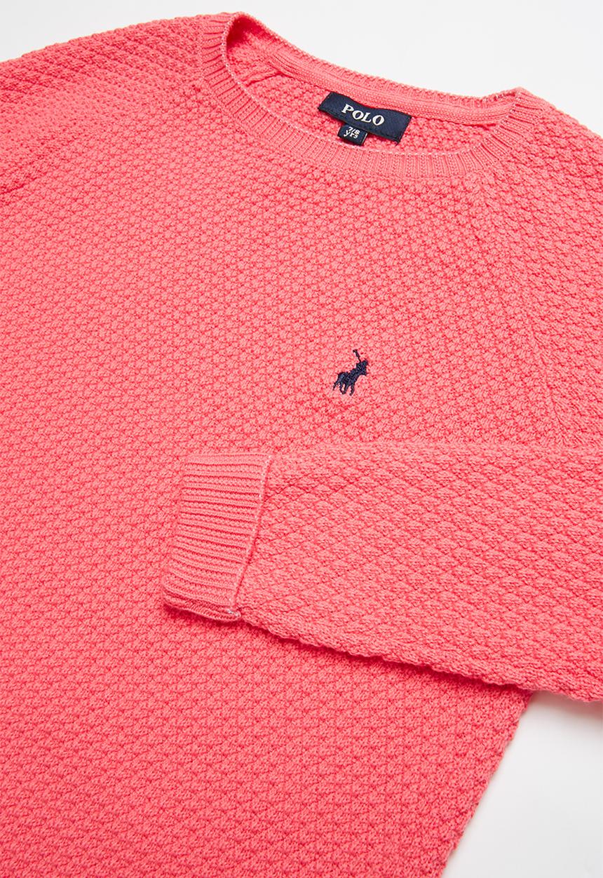POLO - Tiana long sleeve textured pullover - pink