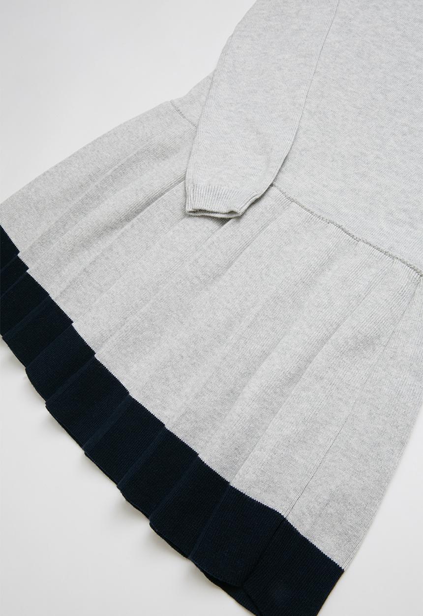 POLO - Long sleeve knitted tennis dress - grey