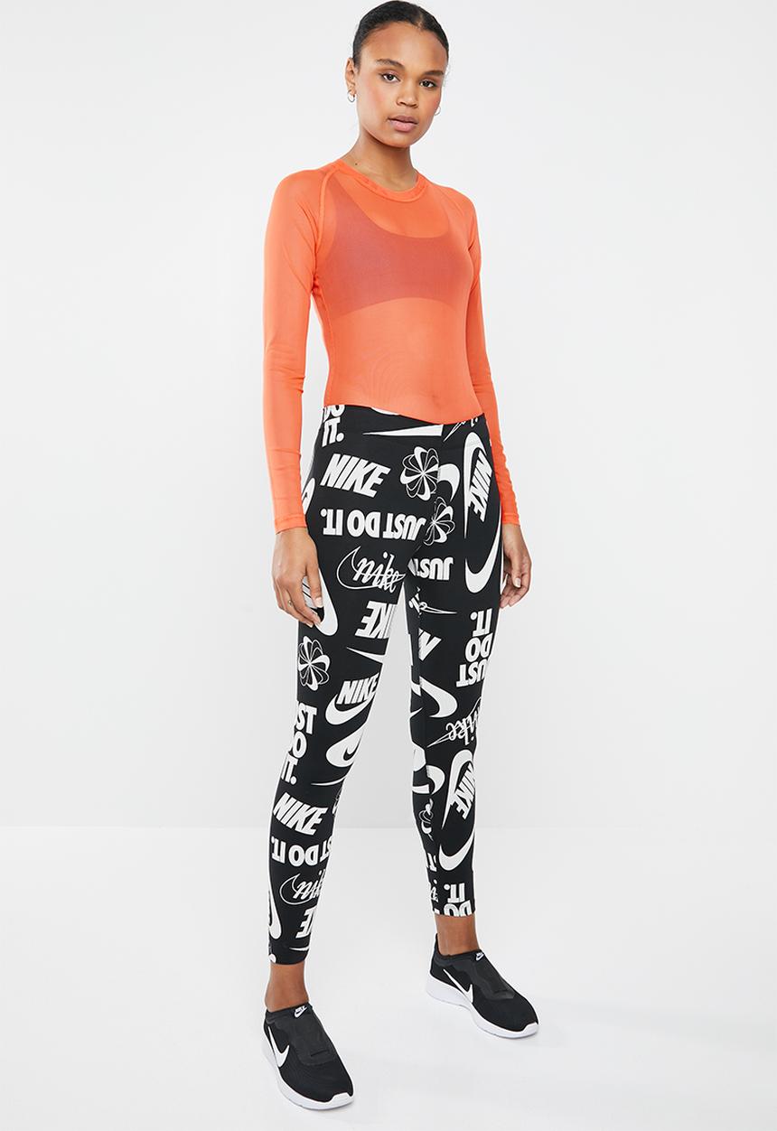 Nike - Legasee logo legging - black & white