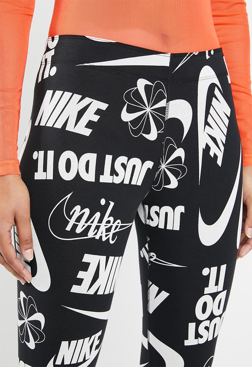Nike - Legasee logo legging - black & white