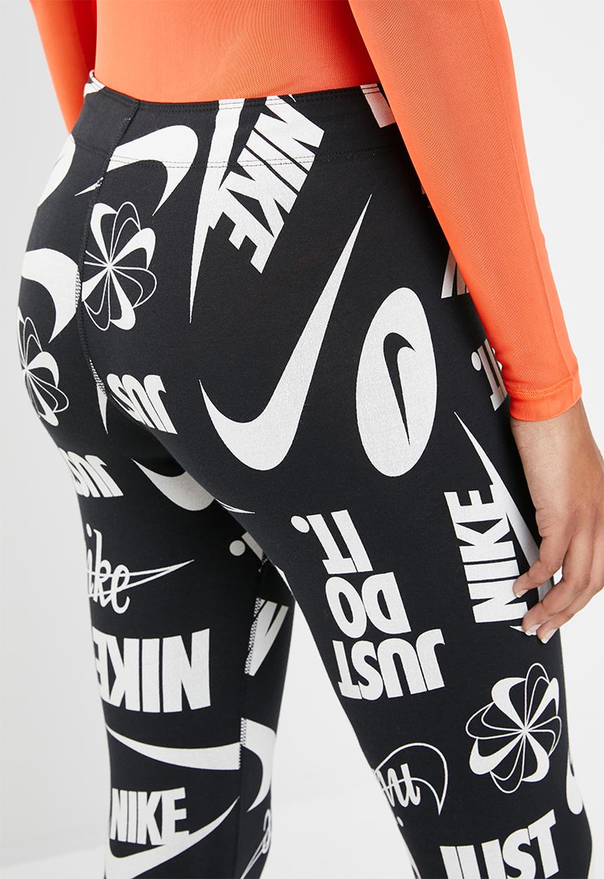 Nike - Legasee logo legging - black & white