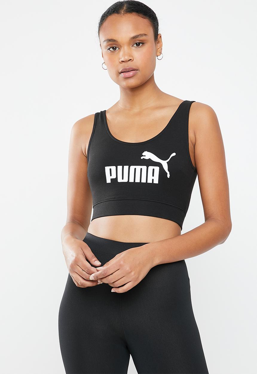 PUMA - Essential logo crop top cotton - black