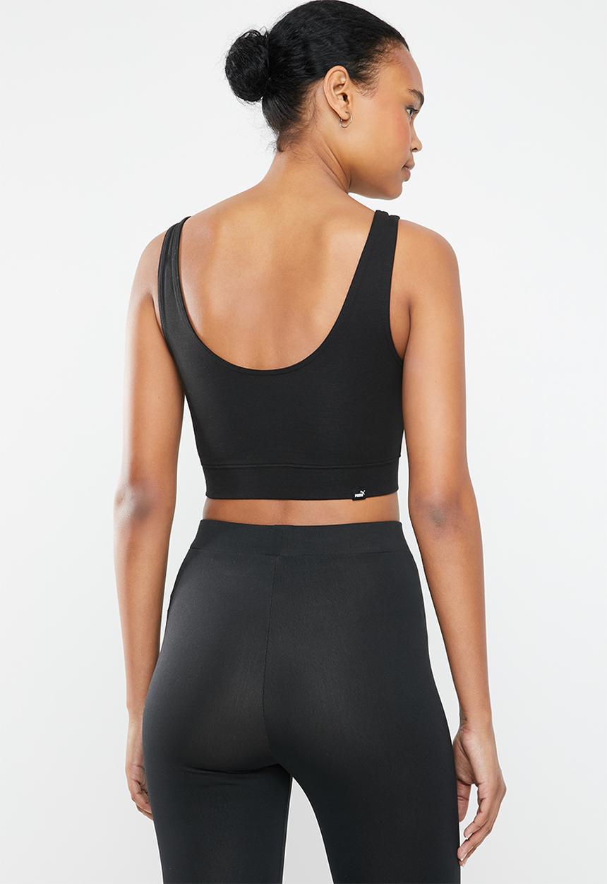 PUMA - Essential logo crop top cotton - black