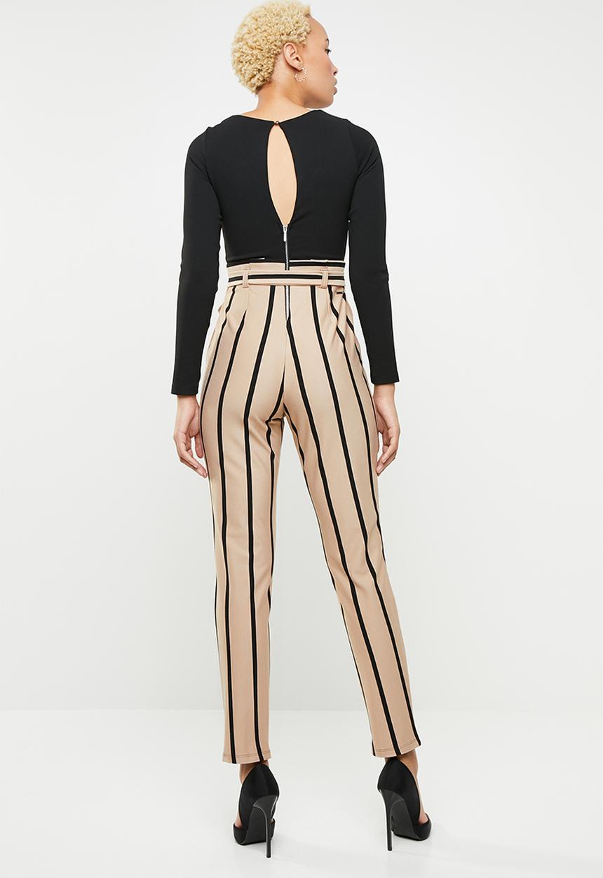 SISSY BOY - Paperbag jumpsuit - black & neutral