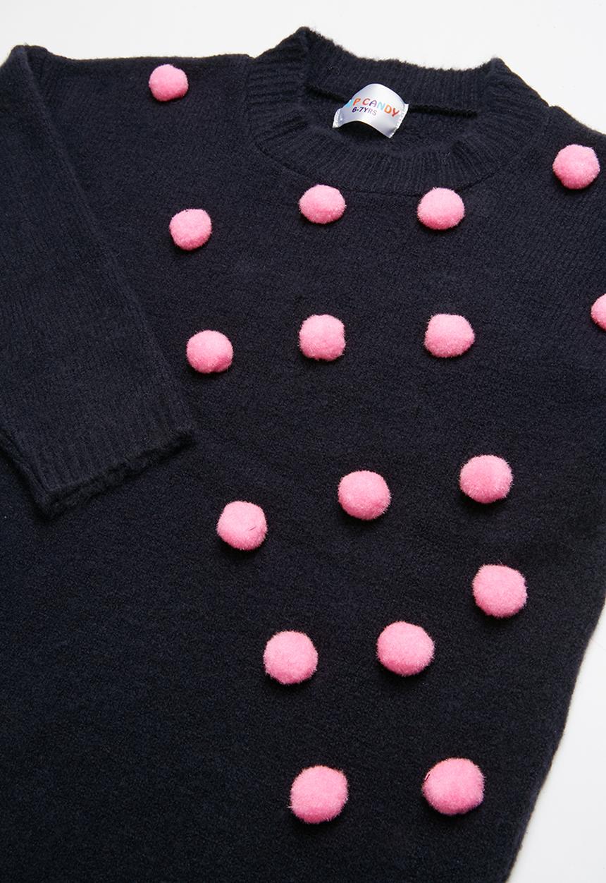 Pop Candy - Pom pom knit - navy