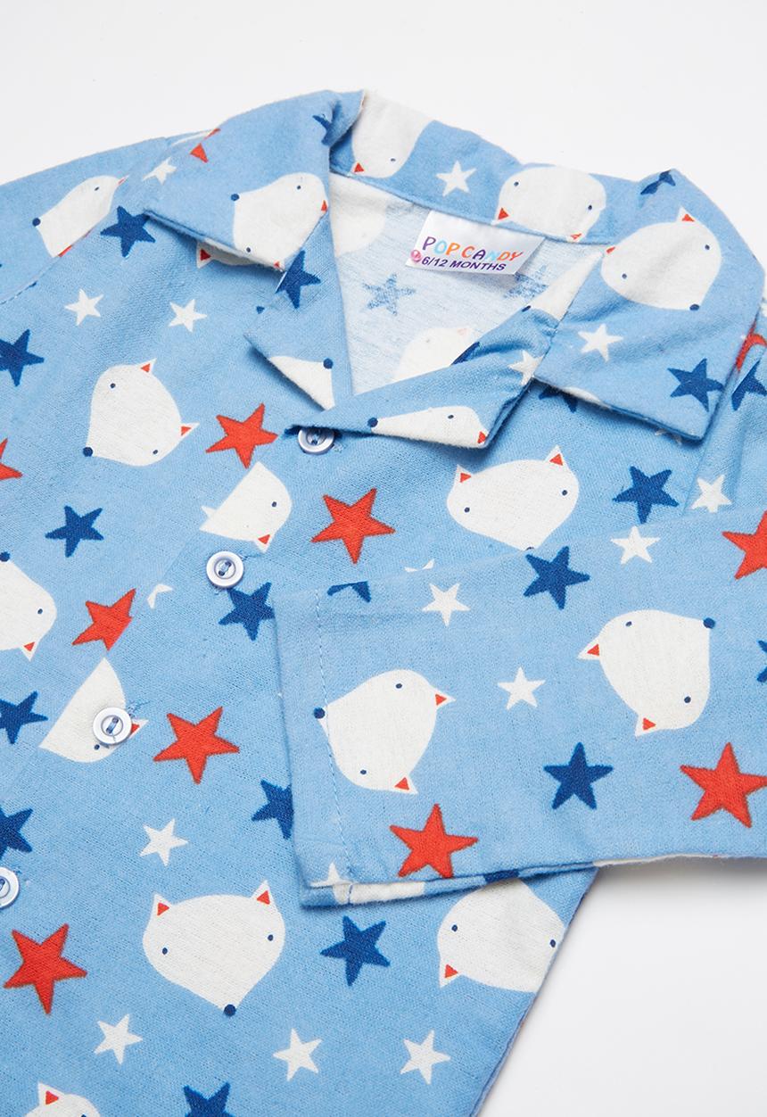 Pop Candy - Full flannel pyjamas - blue