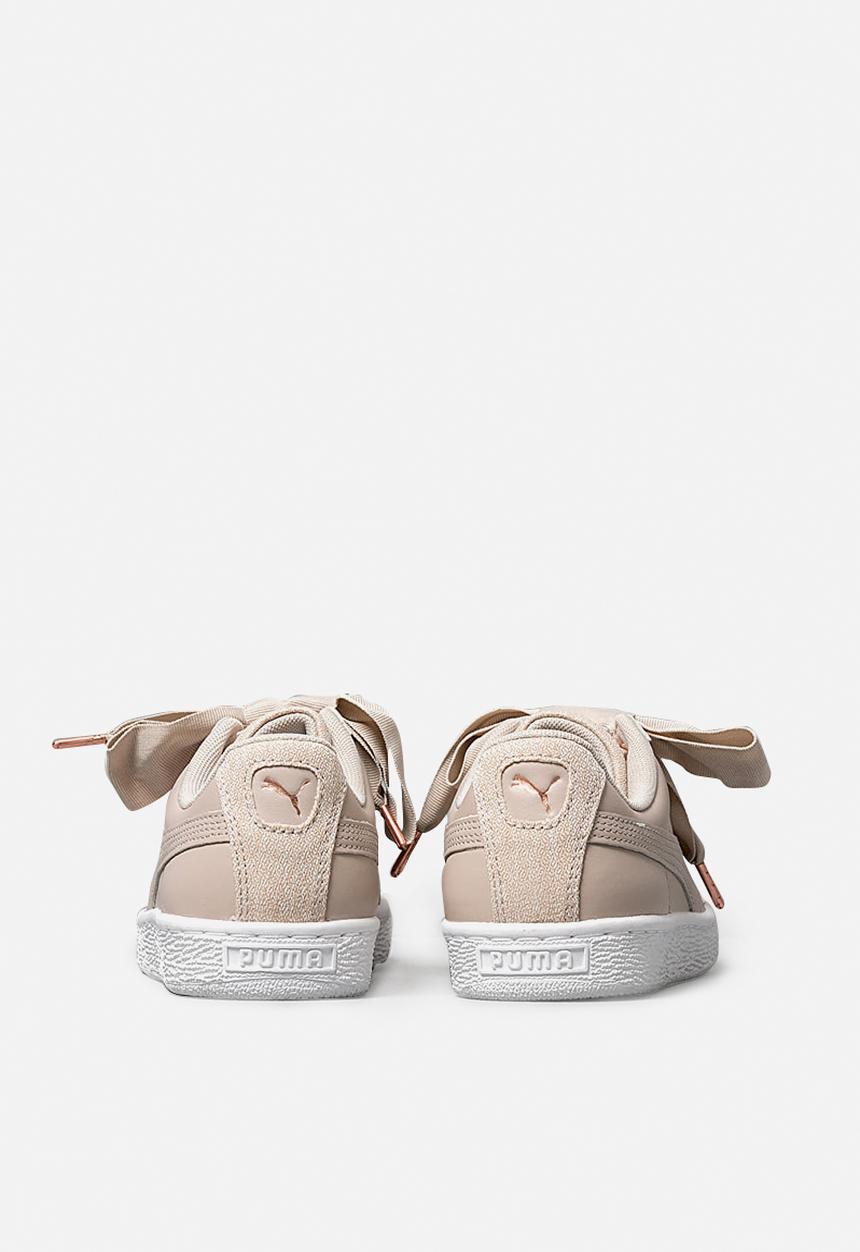 PUMA - Basket Heart Woven Rose - silver gray-Puma white