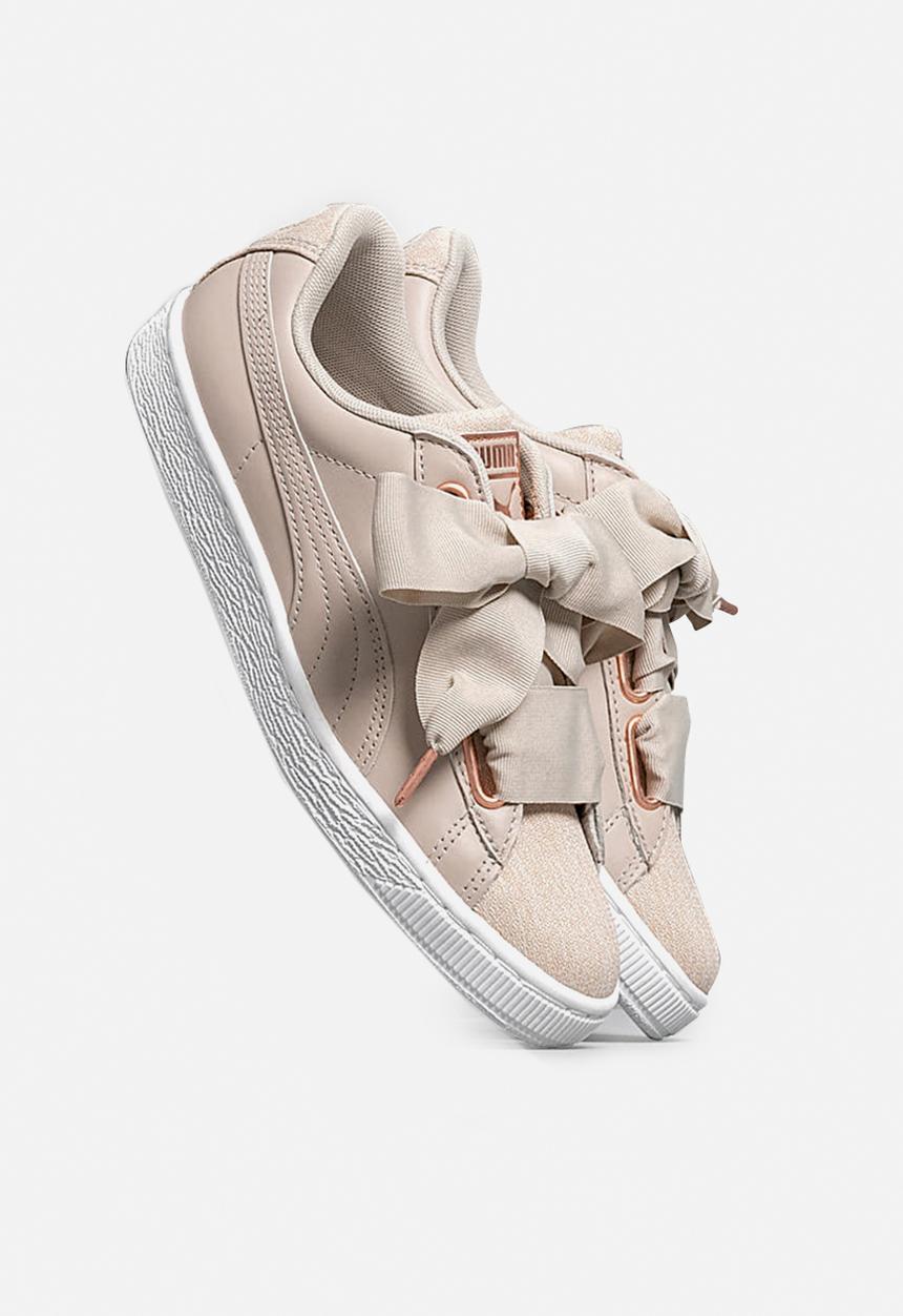 PUMA - Basket Heart Woven Rose - silver gray-Puma white