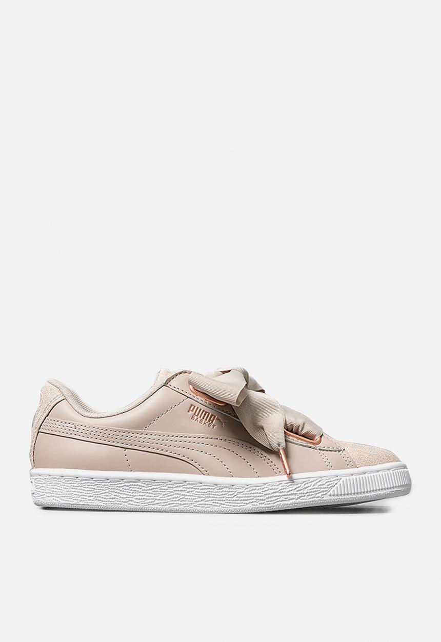 PUMA - Basket Heart Woven Rose - silver gray-Puma white