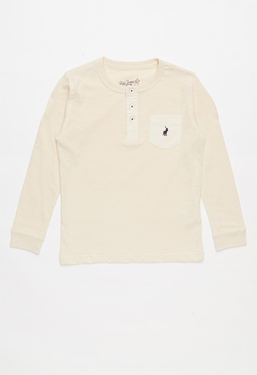 POLO - Long sleeve henley tee - beige 