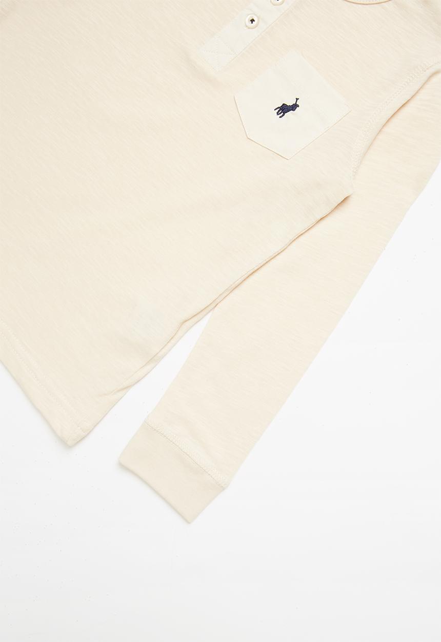 POLO - Long sleeve henley tee - beige 