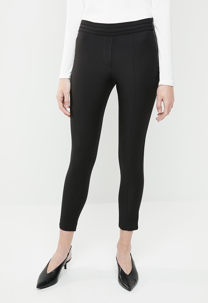 MANGO - Crop slim fit trouser - black