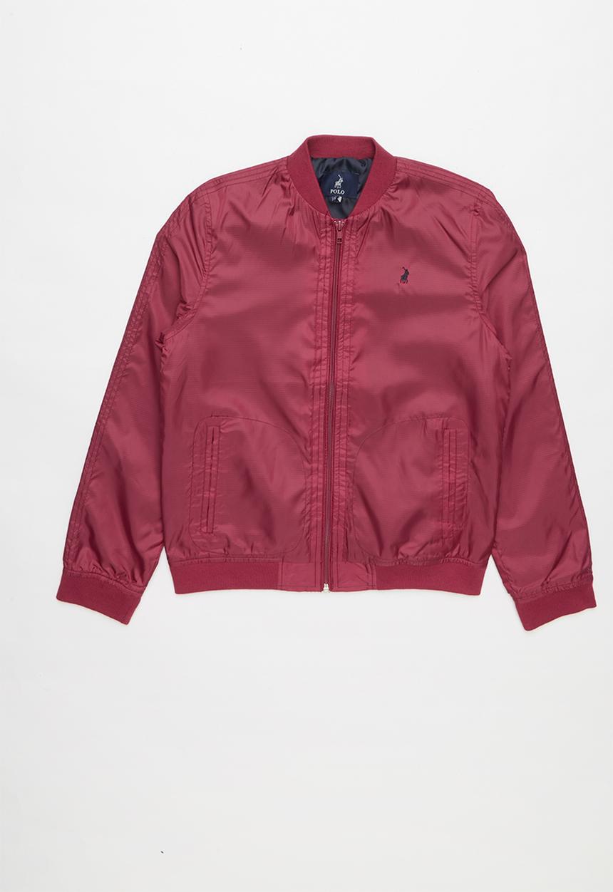 POLO - Teens gregory long sleeve baseball jacket - burgundy 