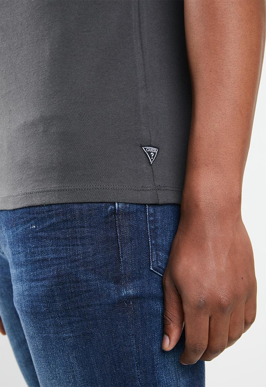 GUESS - Basic criscross logo crew tee - grey