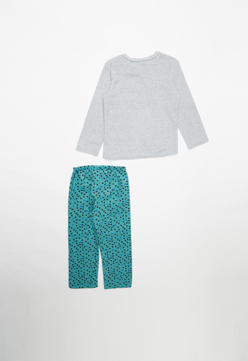 Pop Candy - Triangle print fleece and flannel pajamas - multi