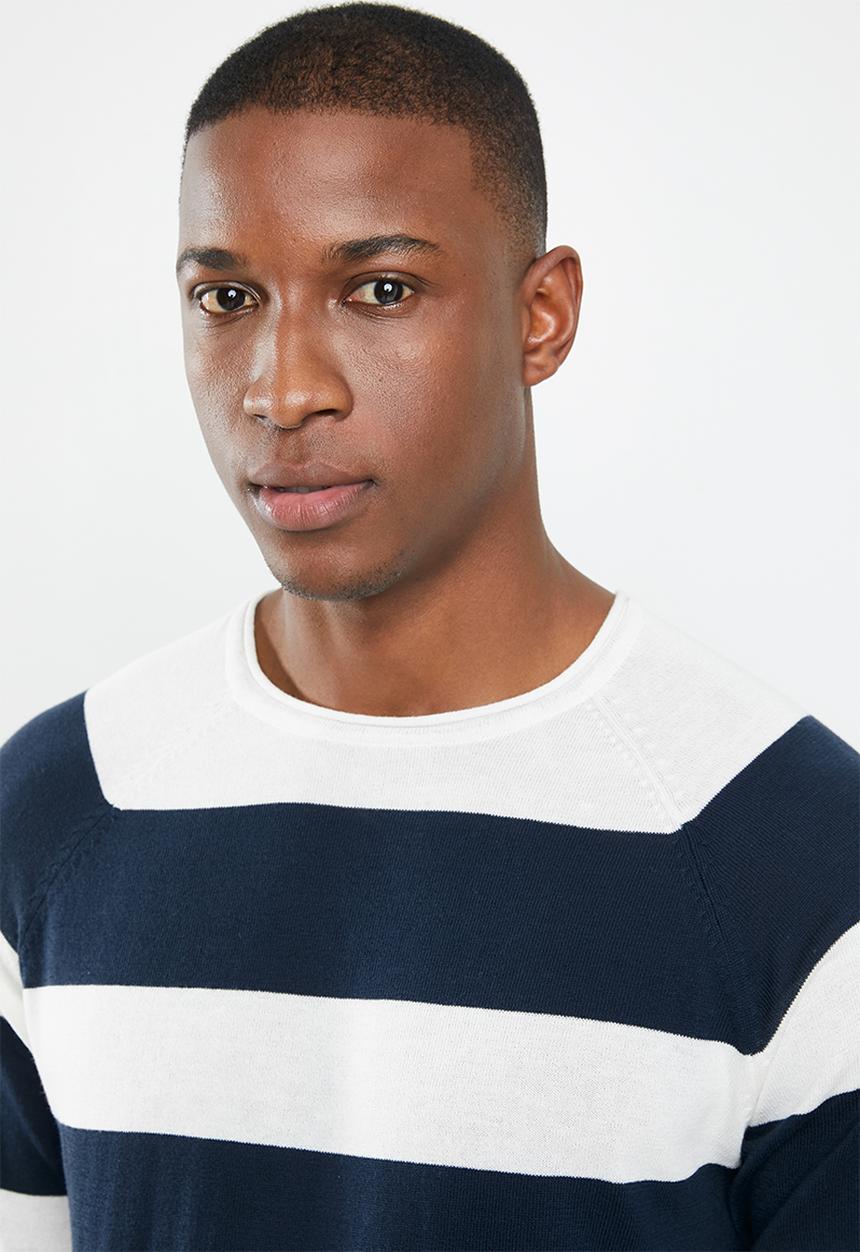 Only & Sons - Andreas stripe knit pullover - blue & white