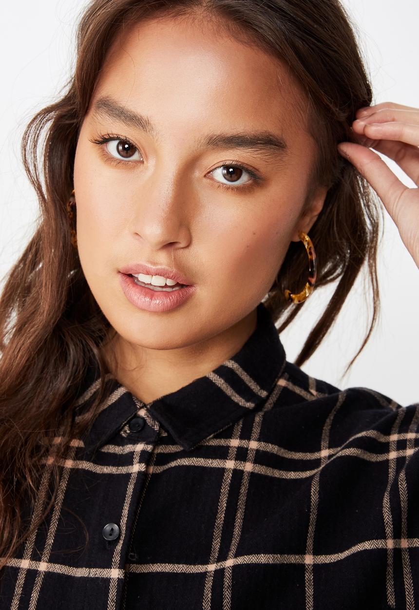 Cotton On - Megan chopped shirt  - black