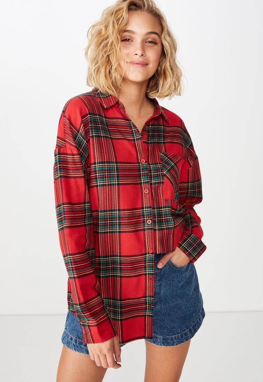 Cotton On - Sasual hudson shirt  - red