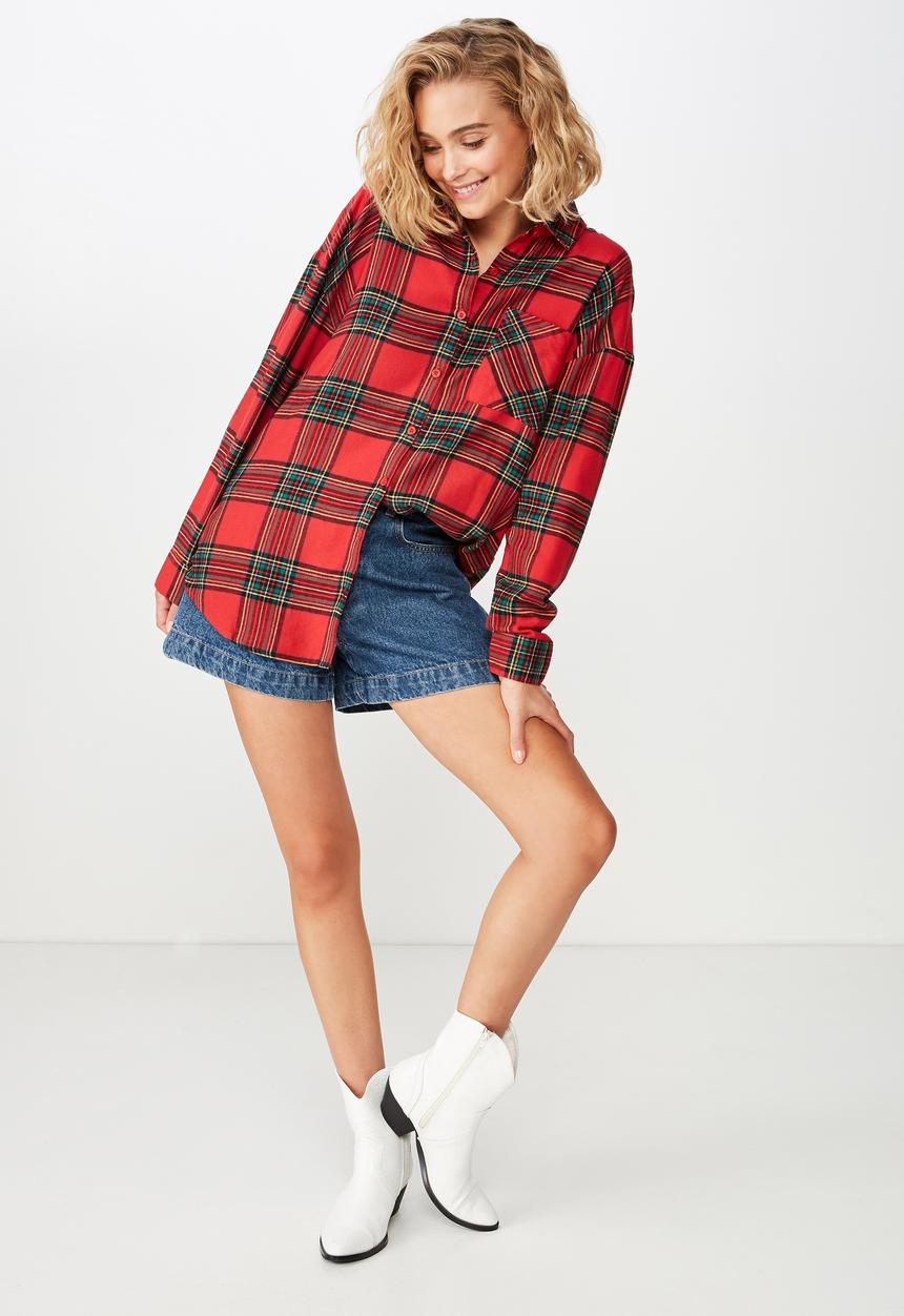 Cotton On - Sasual hudson shirt  - red