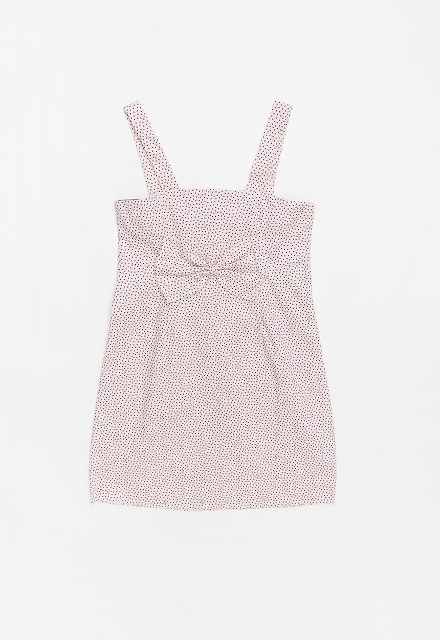Pop Candy - Bow summer spot printed dress - pink