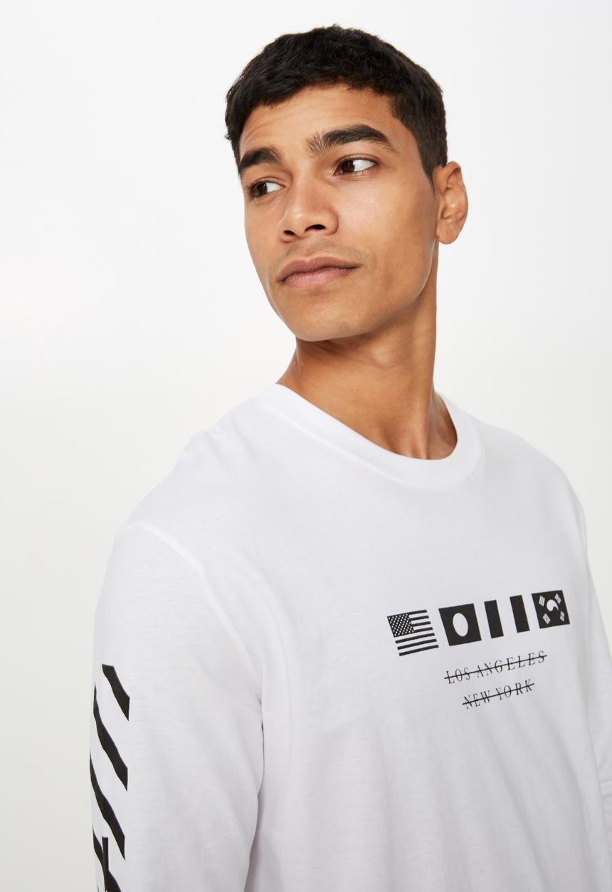 Cotton On - Tbar long sleeve tee - white
