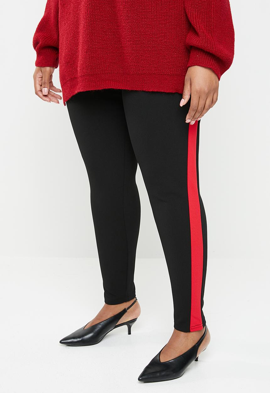 Missguided - Curve trouser with red tape - black