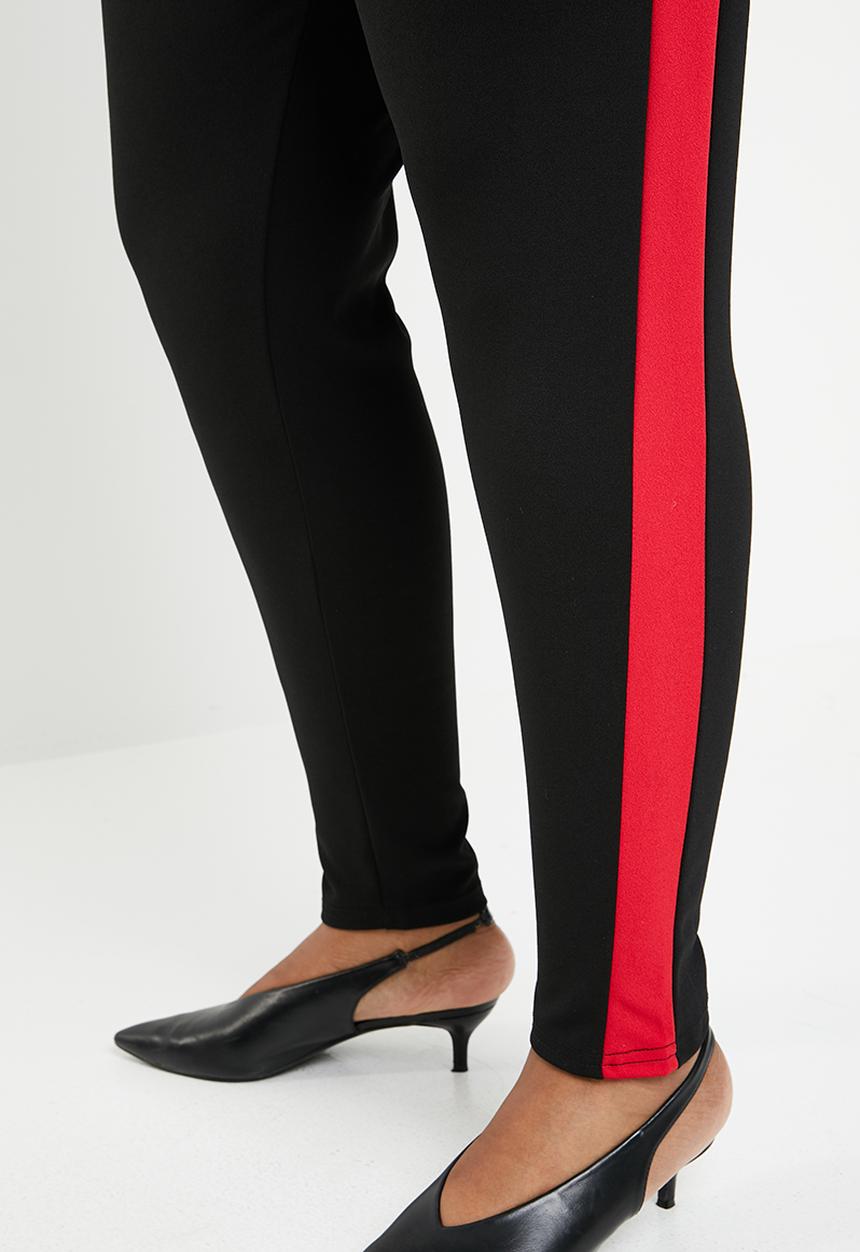 Missguided - Curve trouser with red tape - black